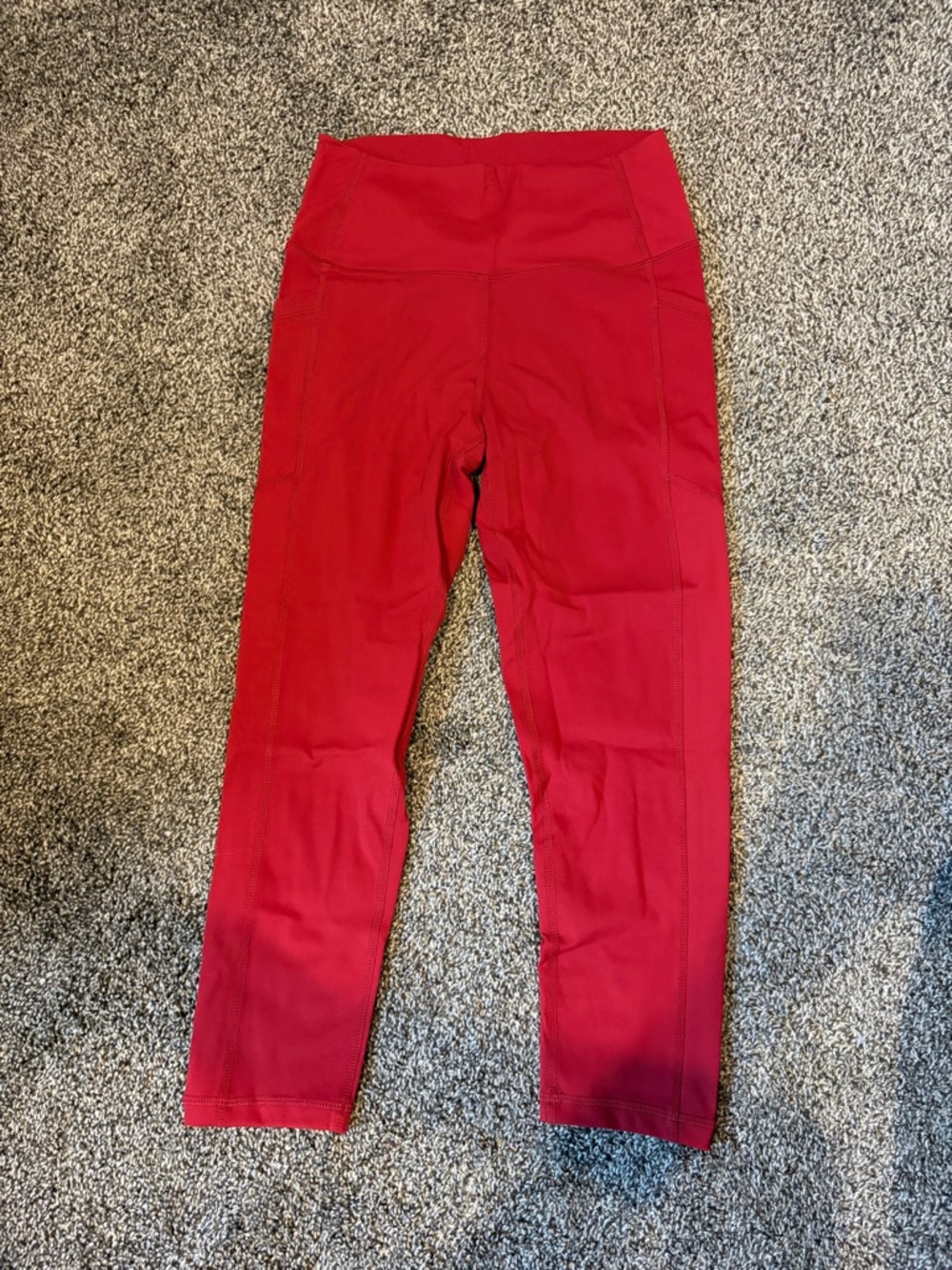 Vibrant Red High-Waist Capri Leggings